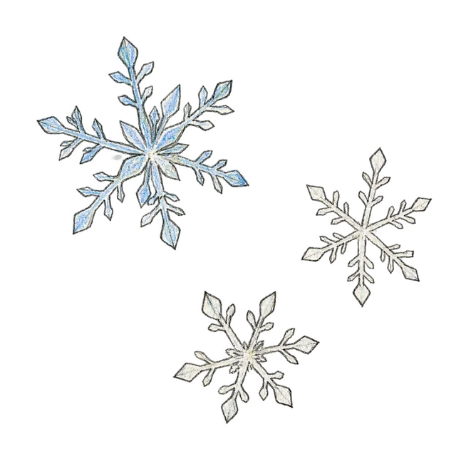 雪花主題素描風卡通插圖