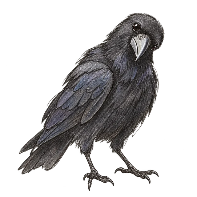 烏鴉主題素描風卡通插圖
