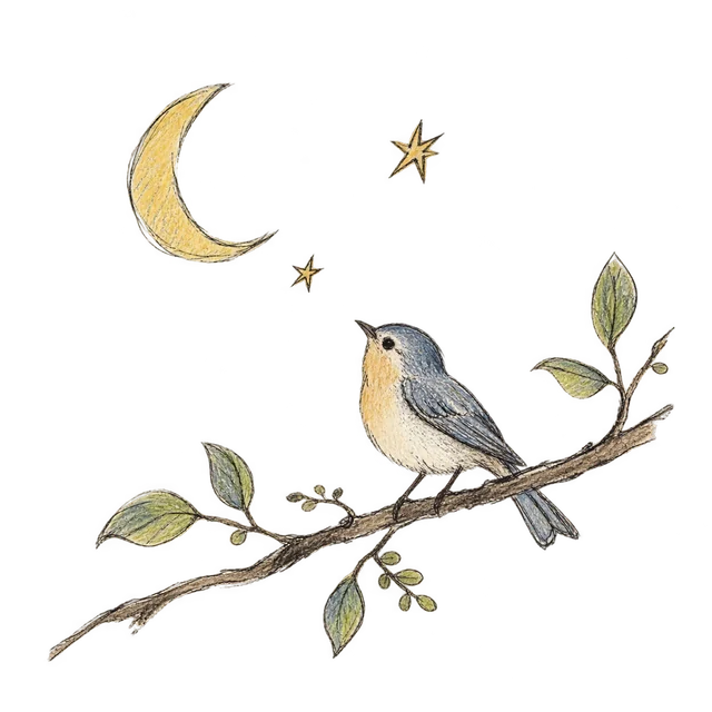 星空主題素描風卡通插圖