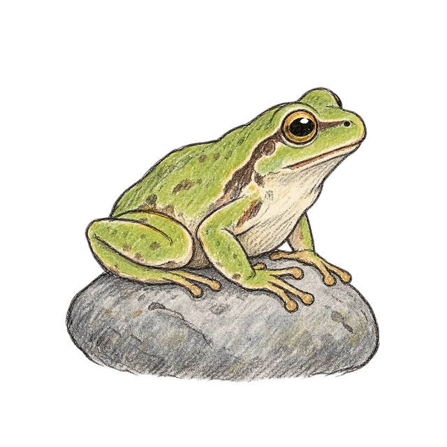 青蛙主題素描風卡通插圖