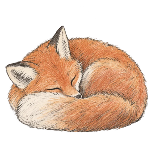 狐狸主題素描風卡通插圖