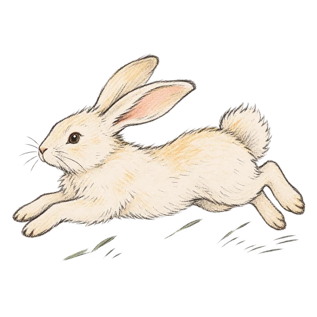兔仔主題素描風卡通插圖